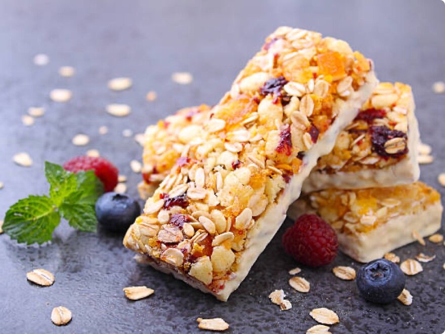 Healthy snack, muesli bars 